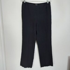 Citron Santa Monica 100% Silk Pull On Pants Size Large Black